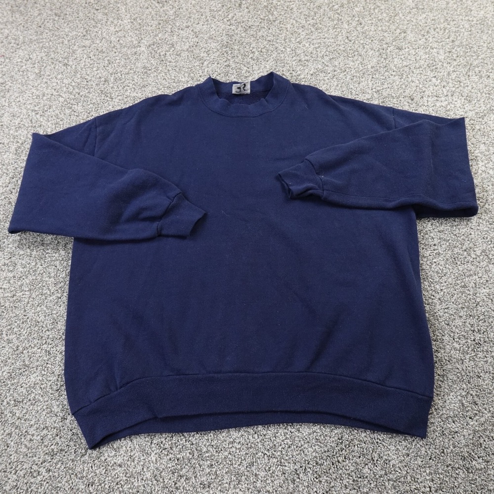VTG Jerzees Sweater Mens 2XL‎ Blue Pullover CrewNeck Sweatshirt Blank USA 90s